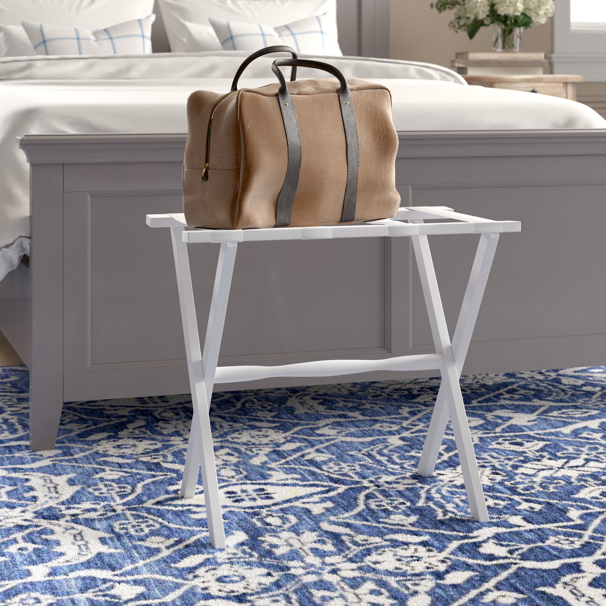 Arreola Folding Wood Luggage Rack