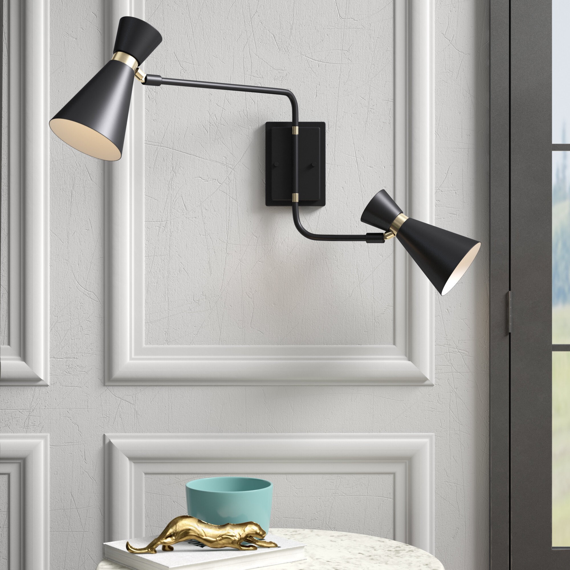 Austrinus 2-Light Dimmable Matte Swing Arm Lamp