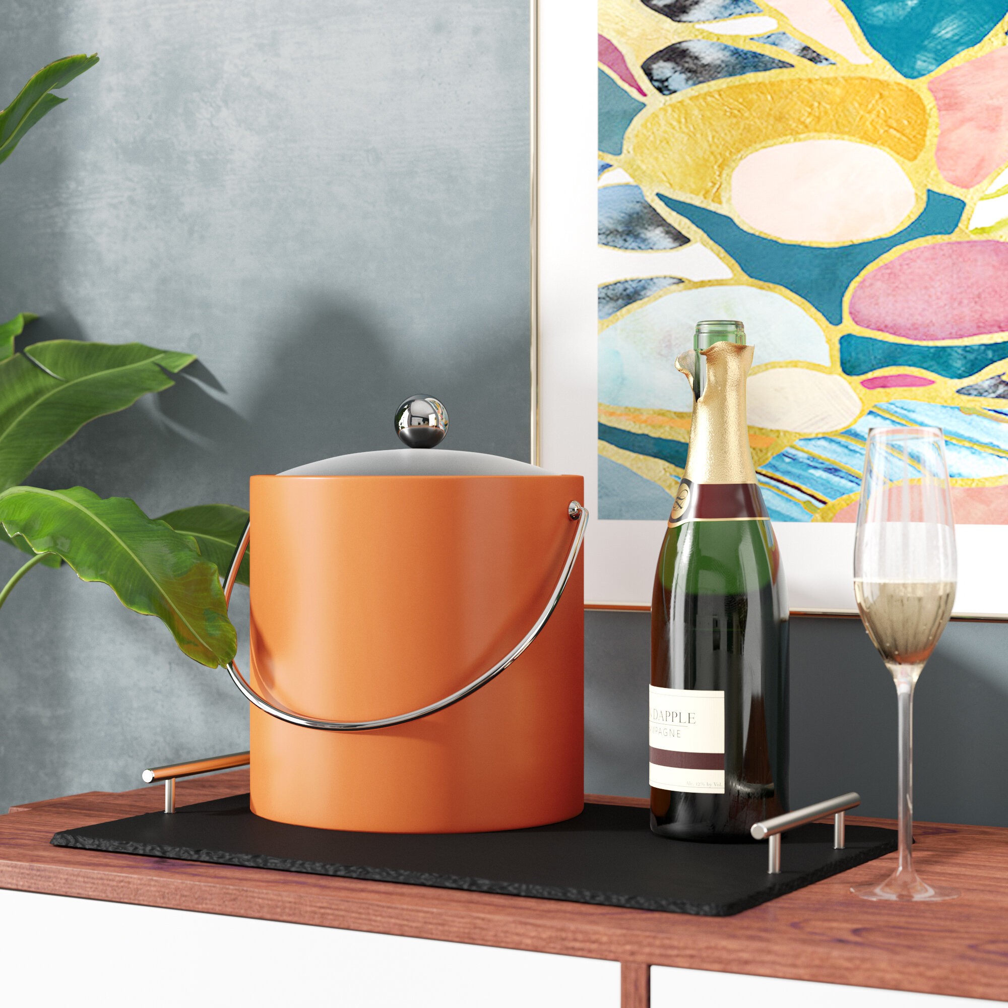 Binegar 3 Qt Ice Bucket in Spicy Orange