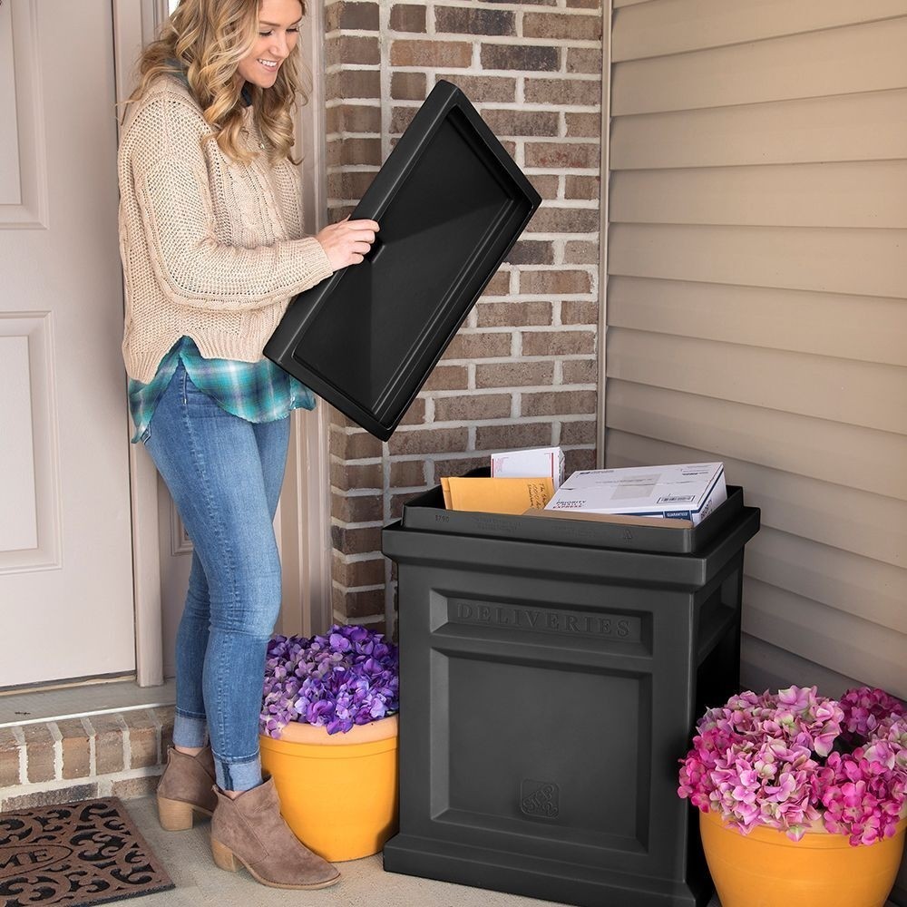 Black Plastic Freestanding Parcel Locker