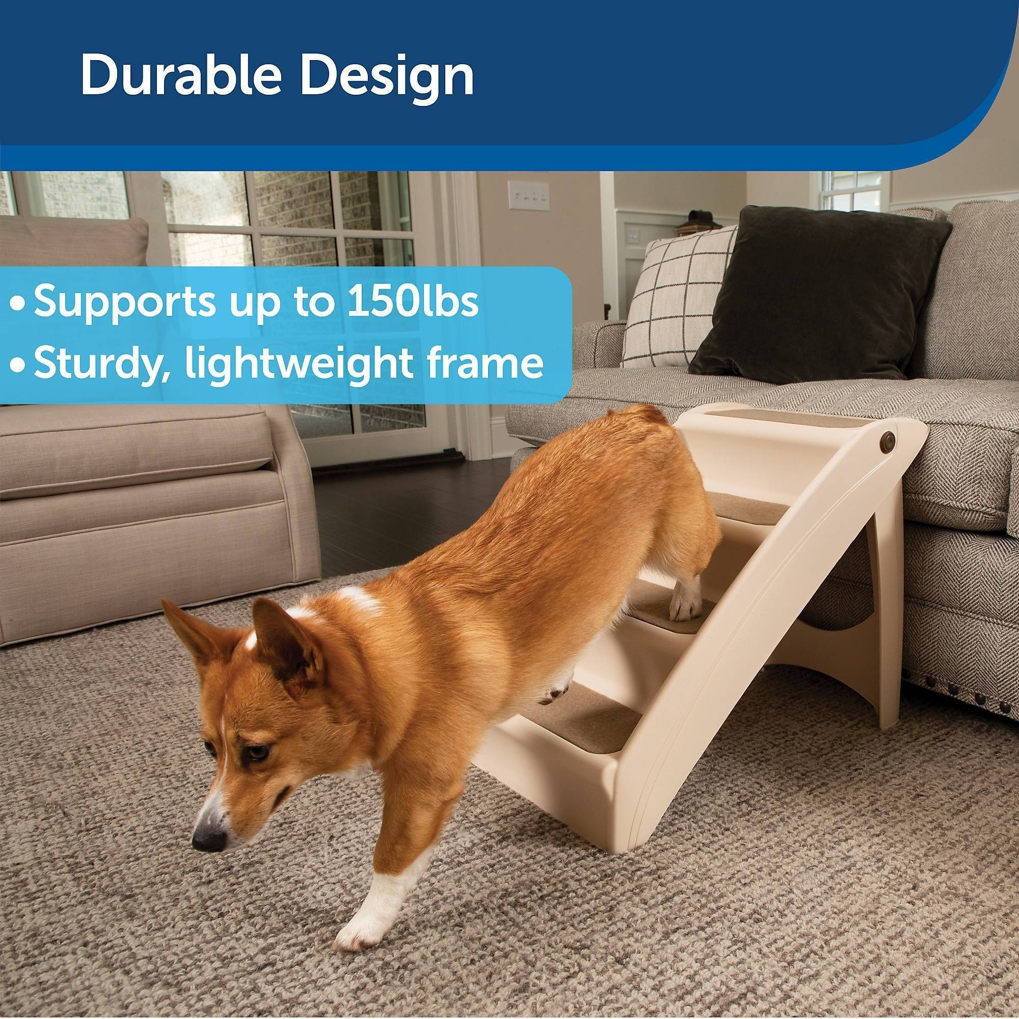 Brown 4 Step Plastic Pet Stair
