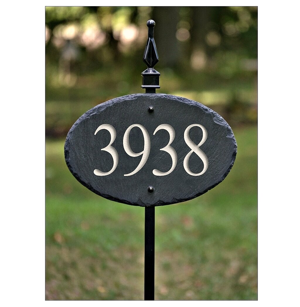 Carved Slate One Line Address Plaque
