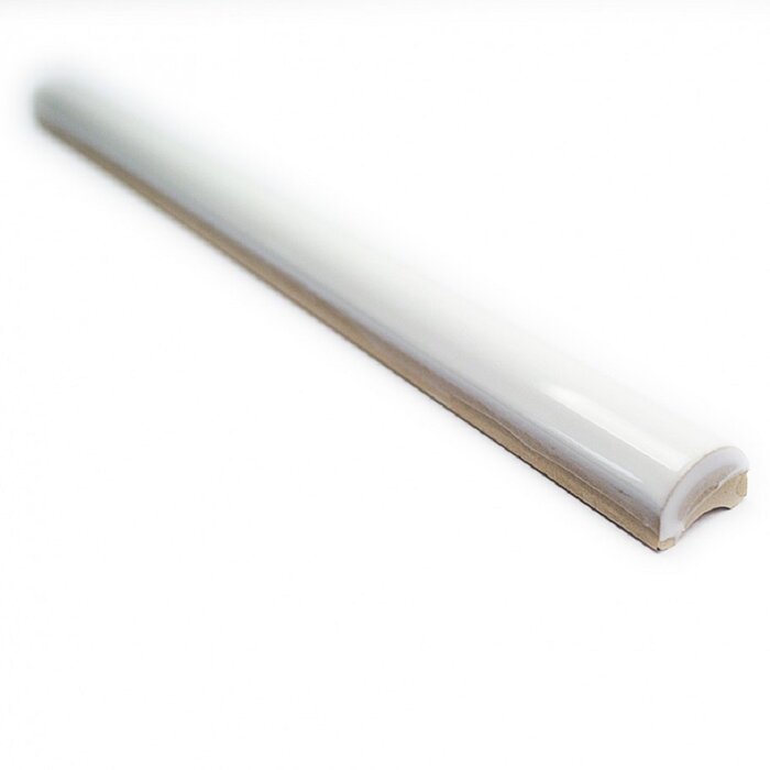 Catalina 12" x 0.75" Ceramic Pencil Liner Tile Trim in White