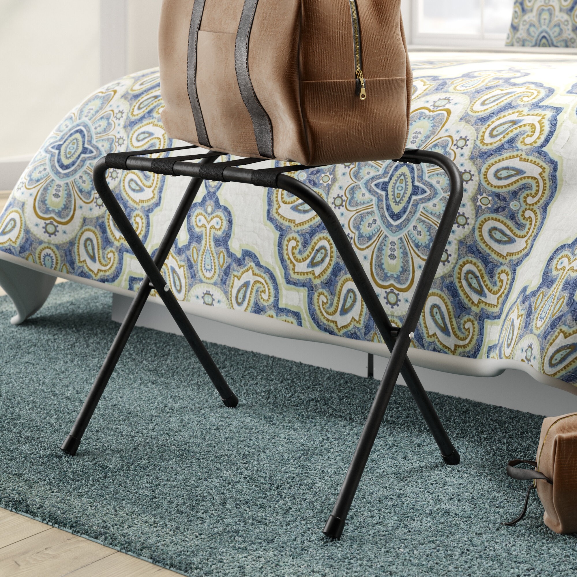 Caudill Folding Metal Luggage Rack