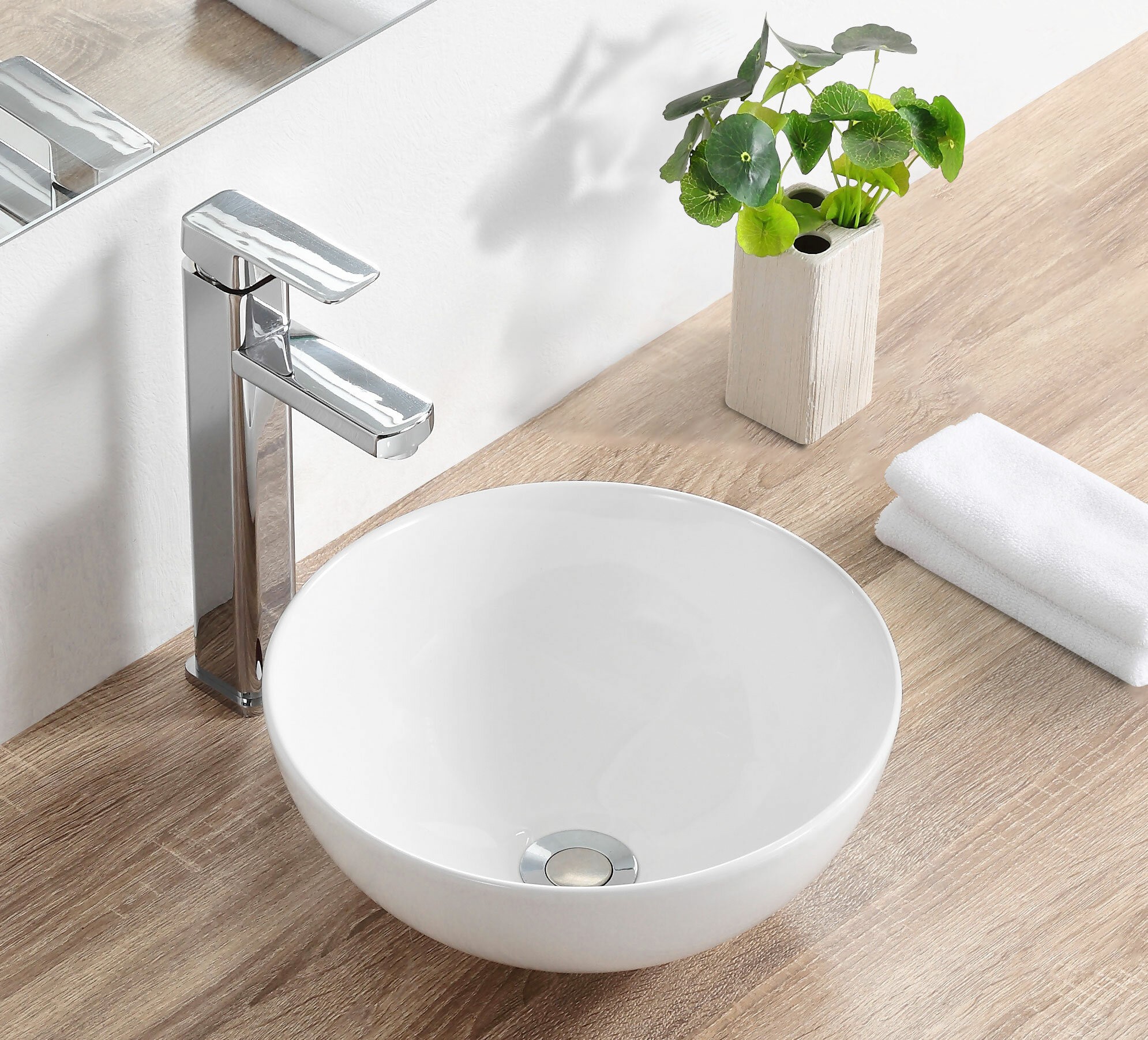 Ceramic Circular Vessel Bathroom Sink
