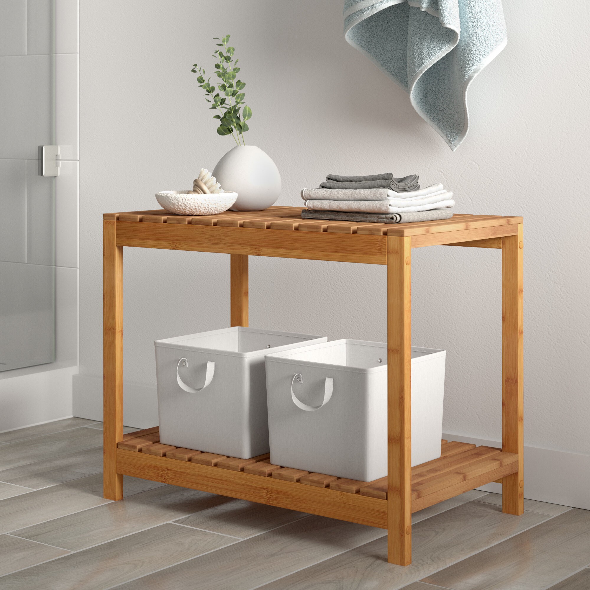 Chet 24" W Bamboo Shower Bench
