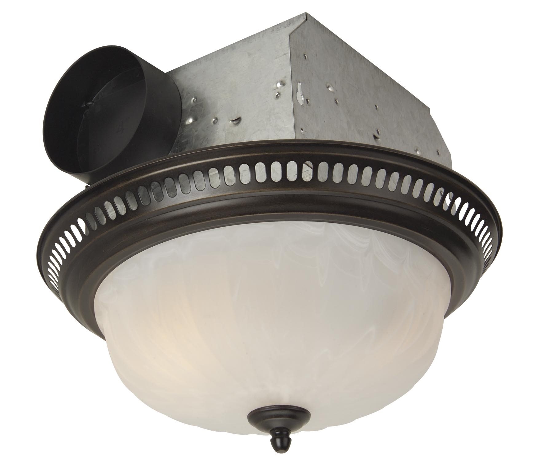 Decorative Designer Bath Fan with Light in Oil Rubbed Bronze
