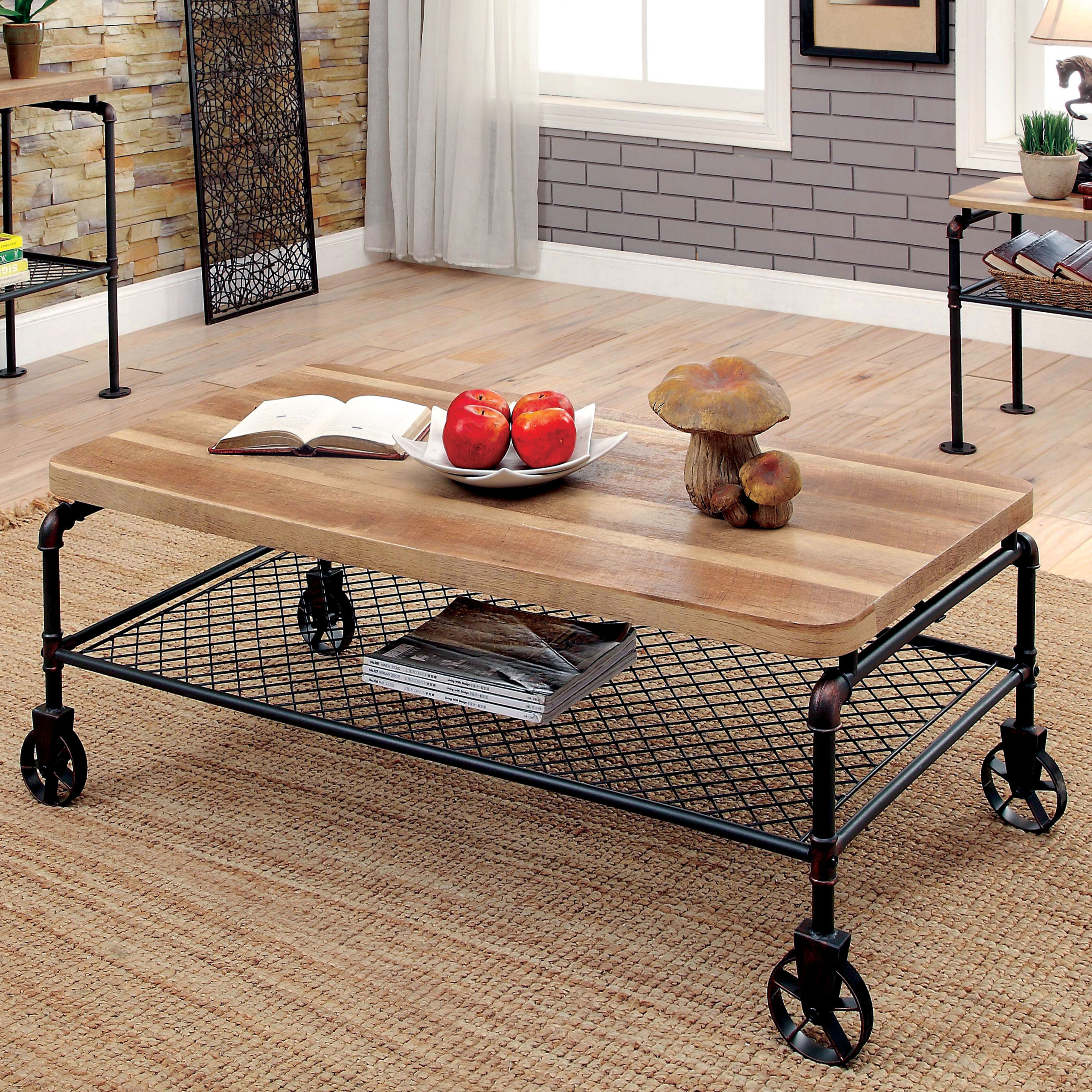 Doran Wheel Coffee Table with Storage