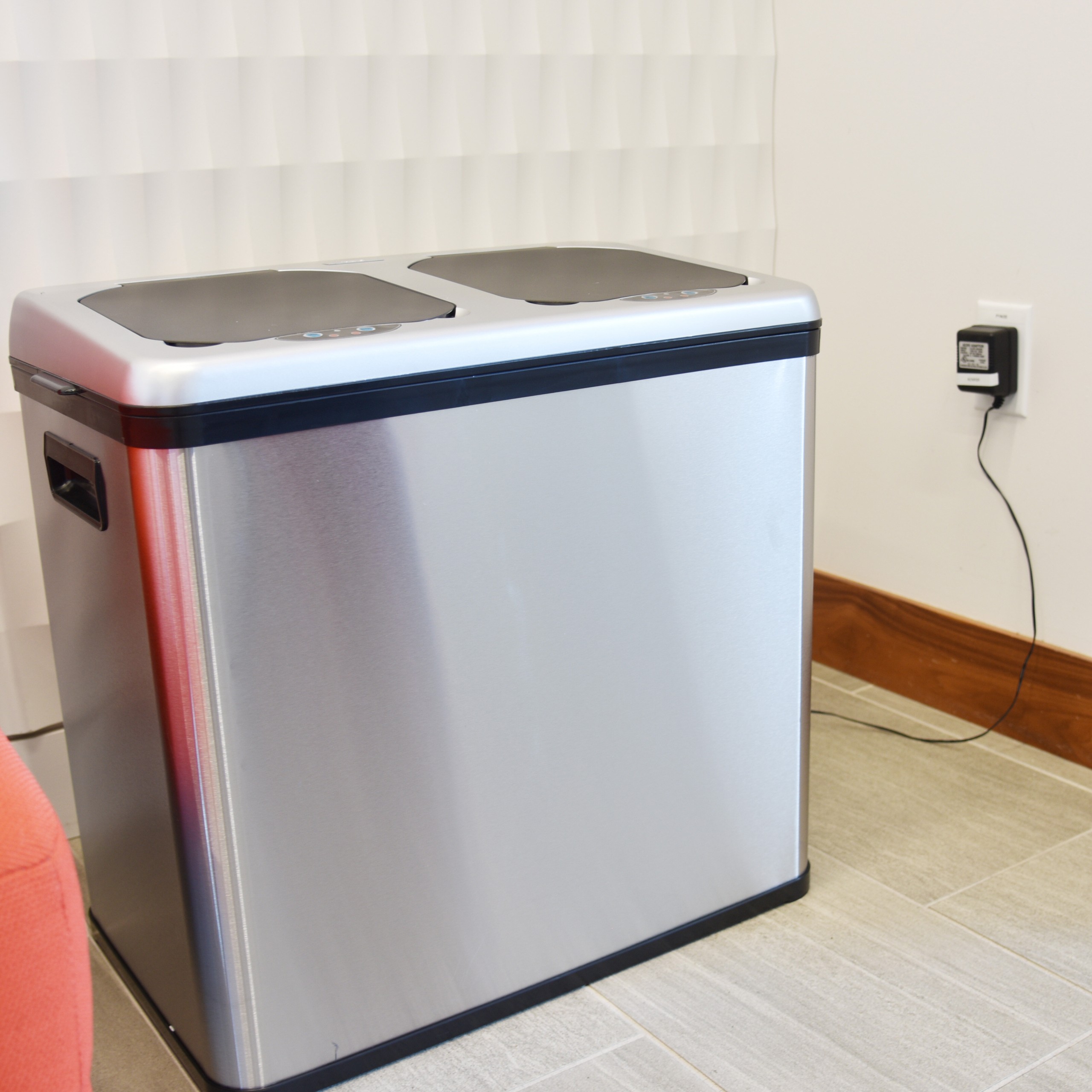 Dual Compartment Stainless Steel 16 Gallon Motion Sensor Trash Can