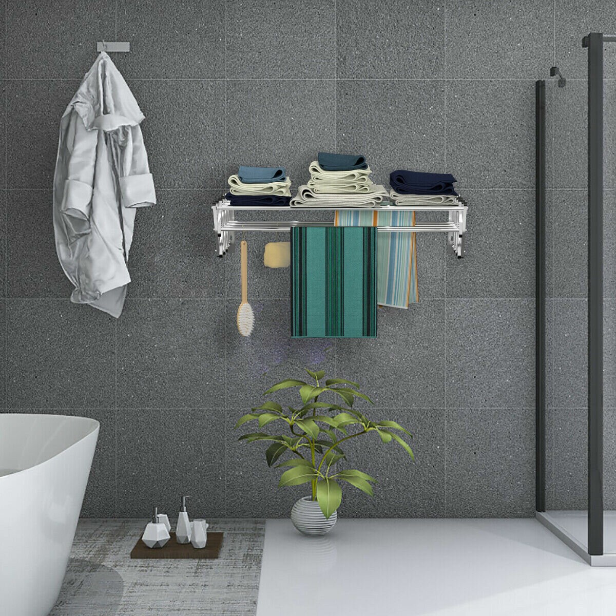 Expandable Clothes Wall-Mounted Drying Rack