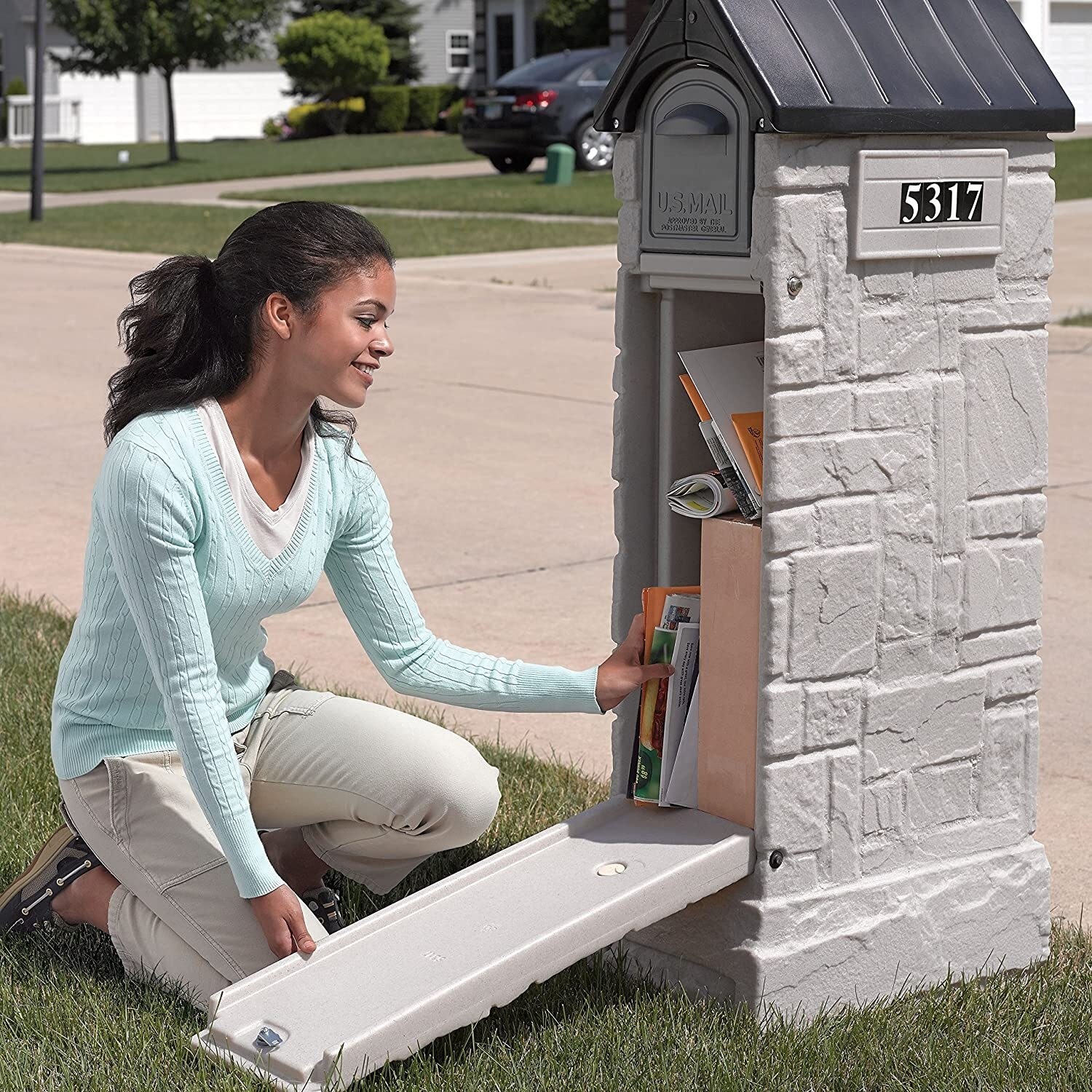 Gray Plastic Freestanding Vertical Column Box