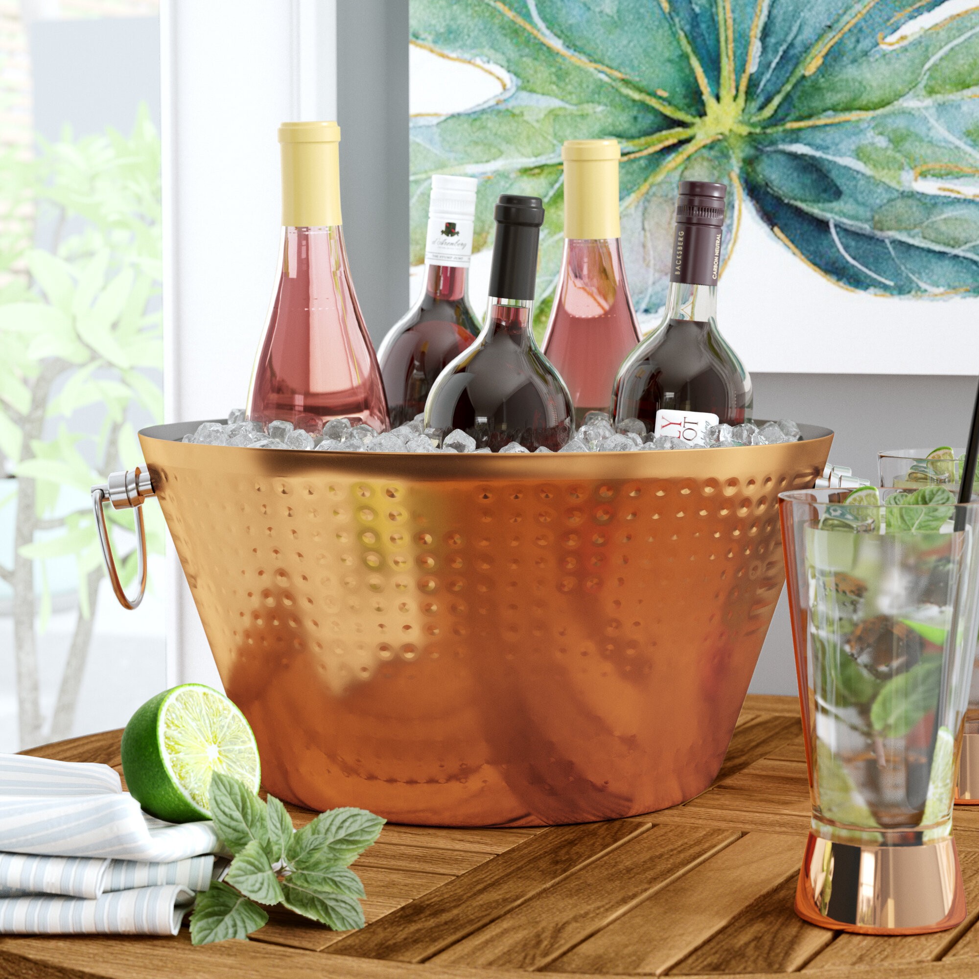 Hardcastle Double Walled Hammered 100% Insulated Steel Luxury Beverage Tub