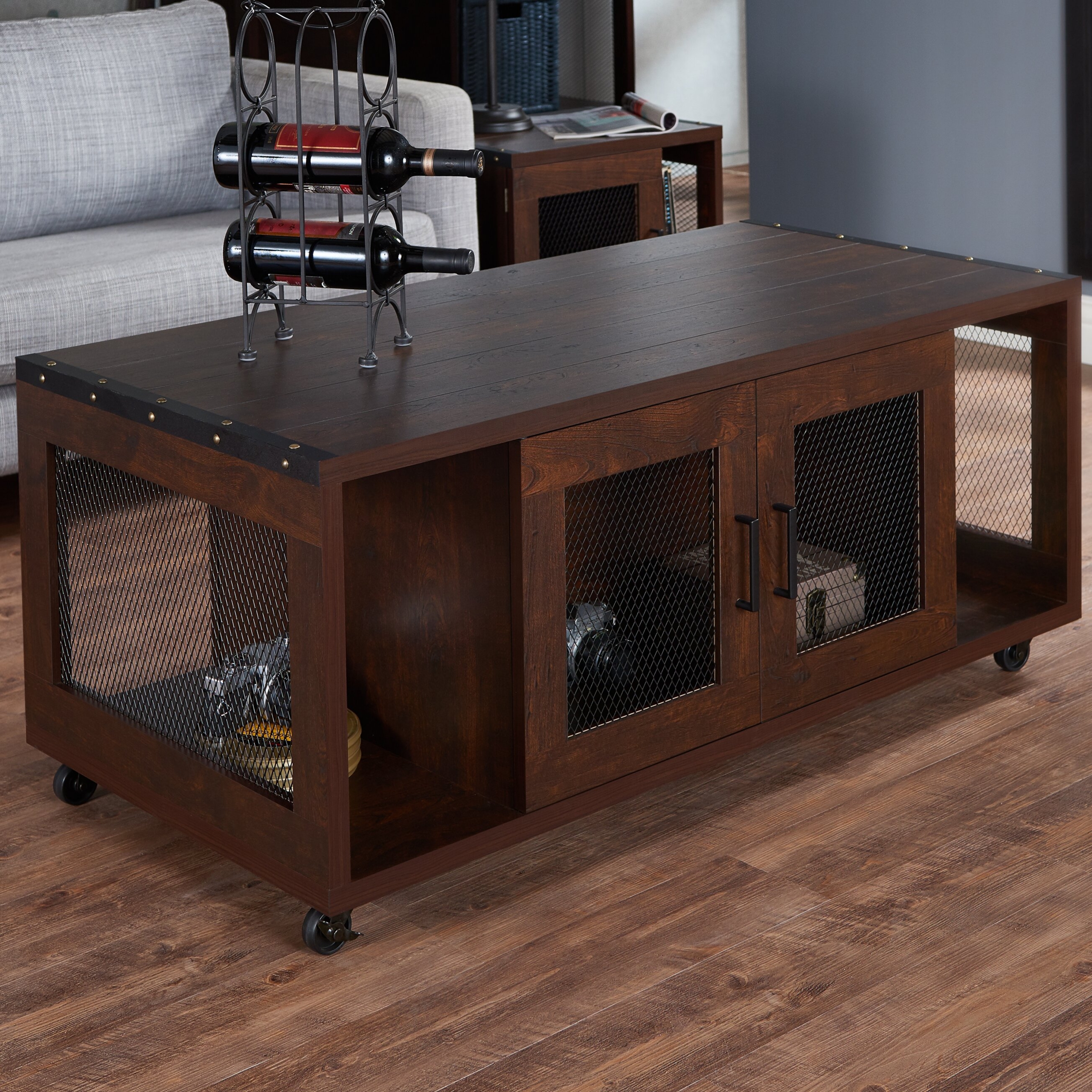 Heston Wheel Coffee Table with Storage