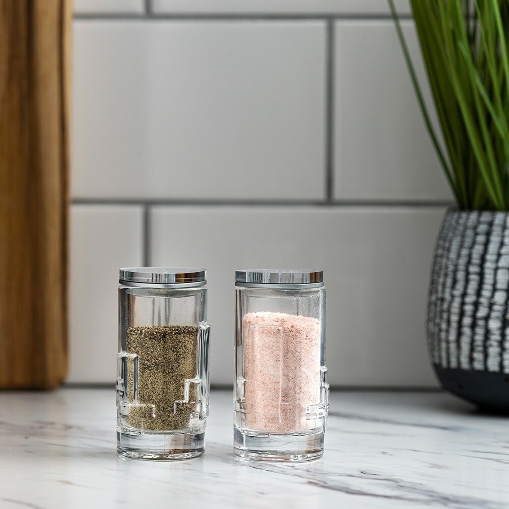 JoyJolt Revere Glass Salt and Pepper Shaker Set