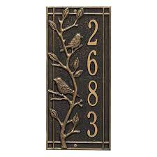 Ornate Black And Gold Vertical Address Plate