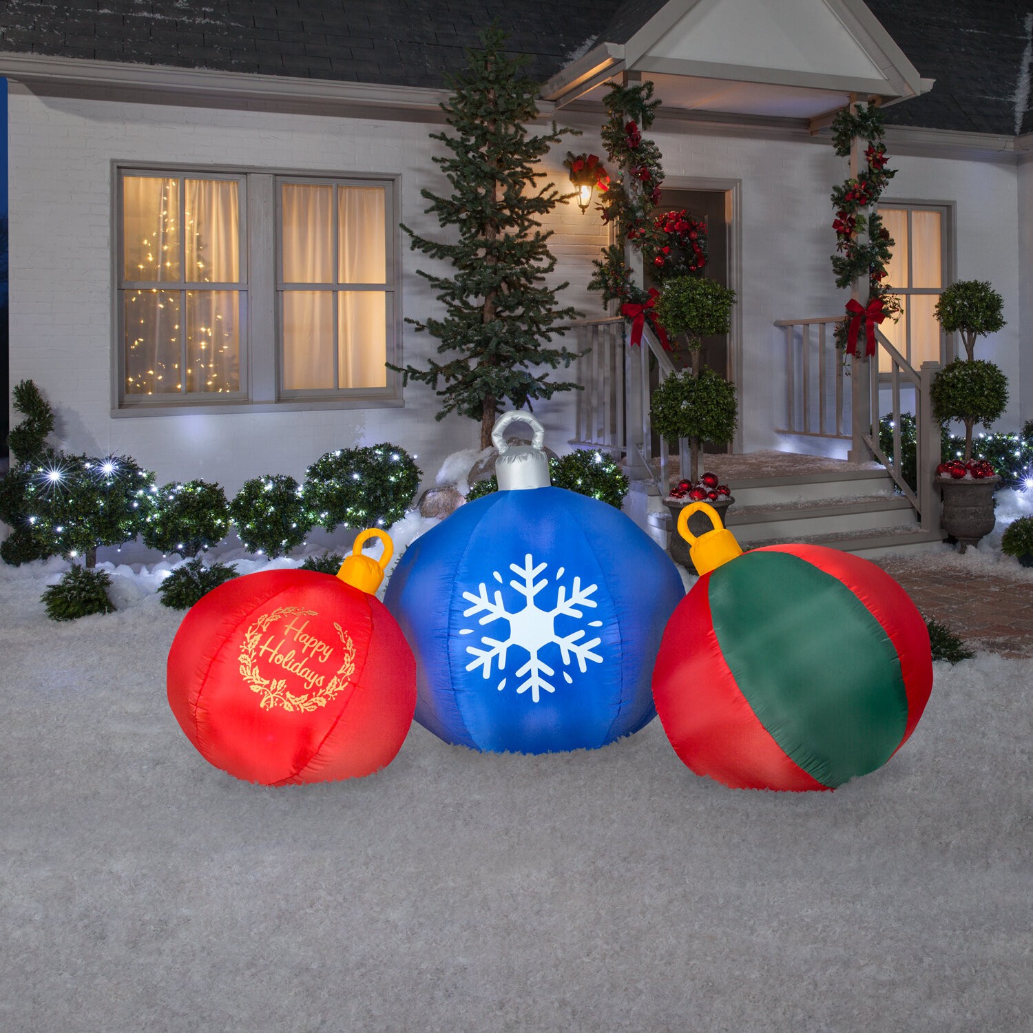 Round Ornament Scene Lighted Display