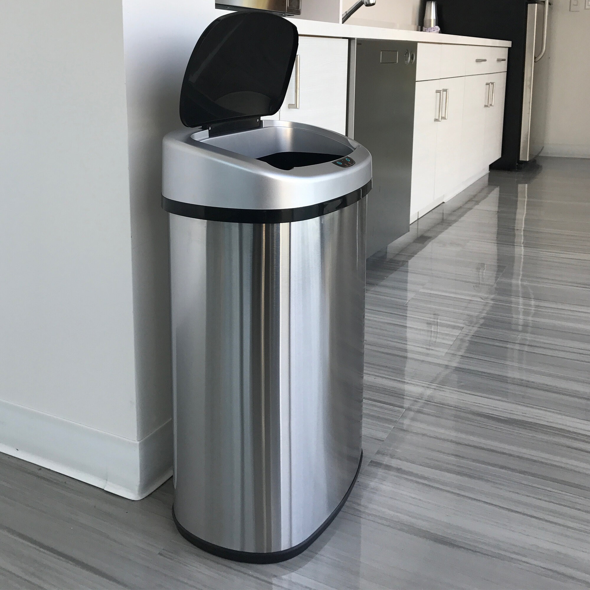 Stainless Steel 13 Gallon Motion Sensor Trash Can