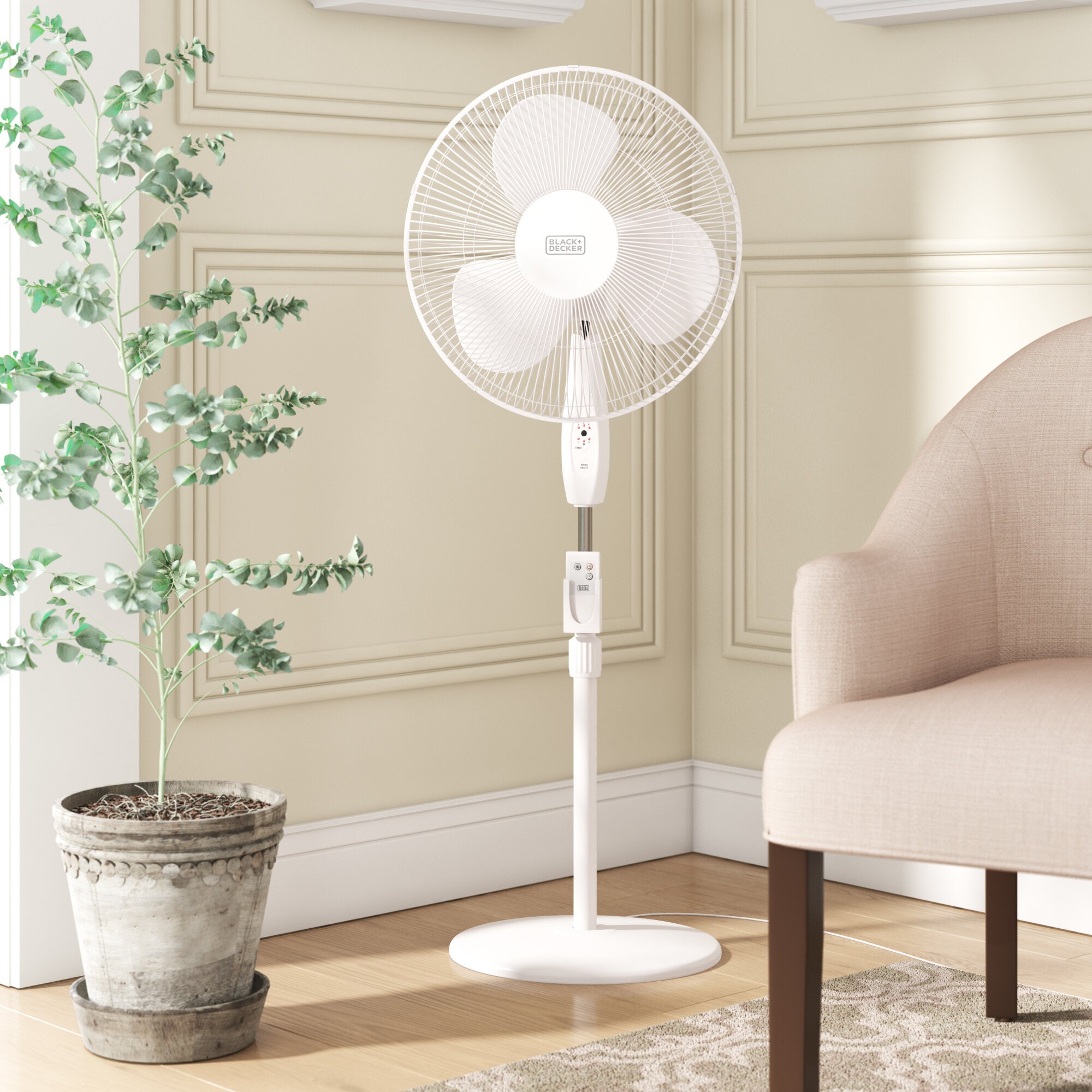 Stand 16" Oscillating Floor Fan