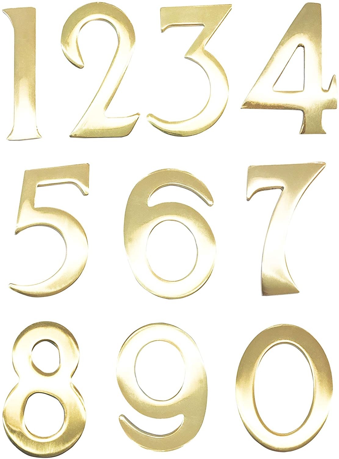 Three Inch Floating Brass House Numbers