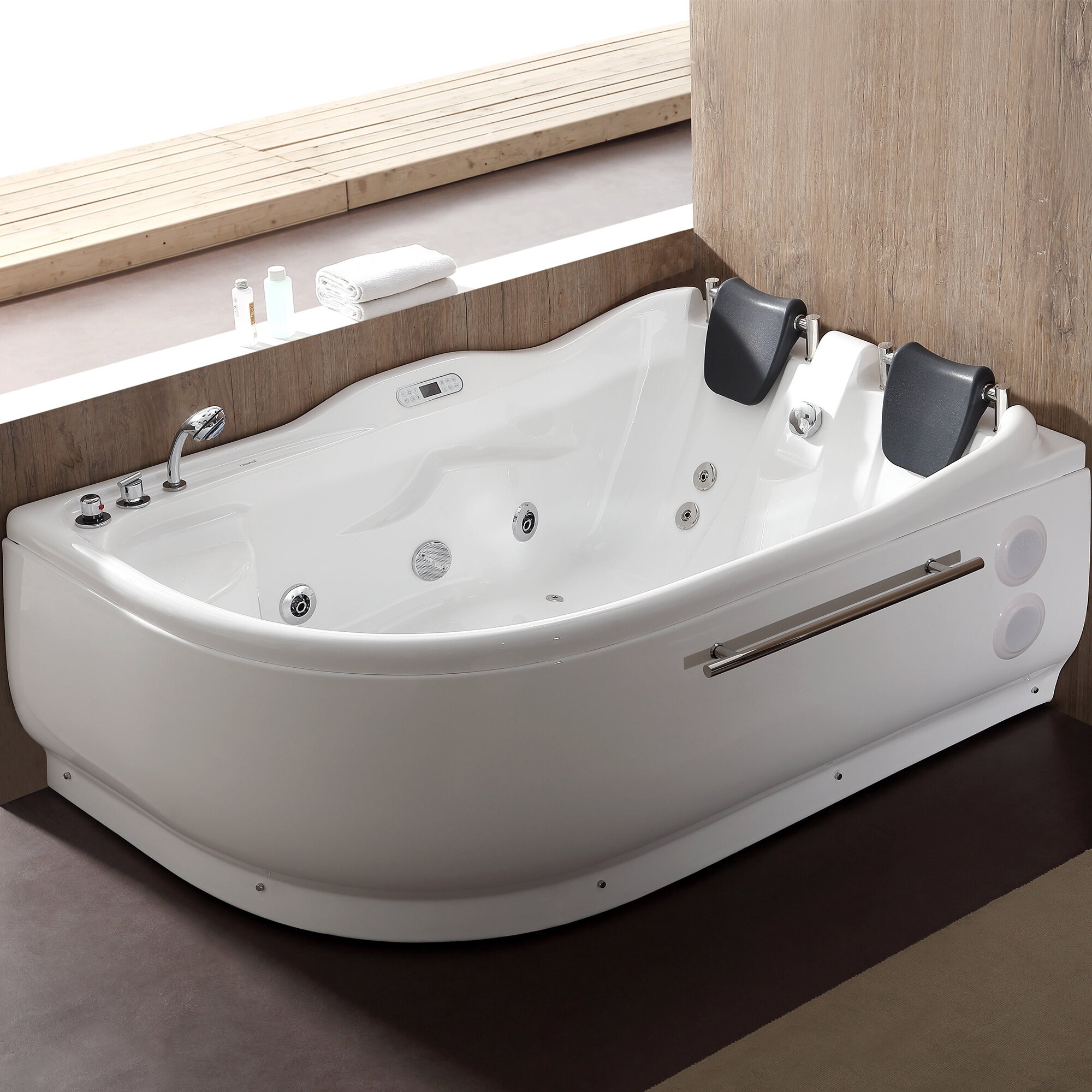 70.9" x 47.25" Corner Whirlpool Bathtub