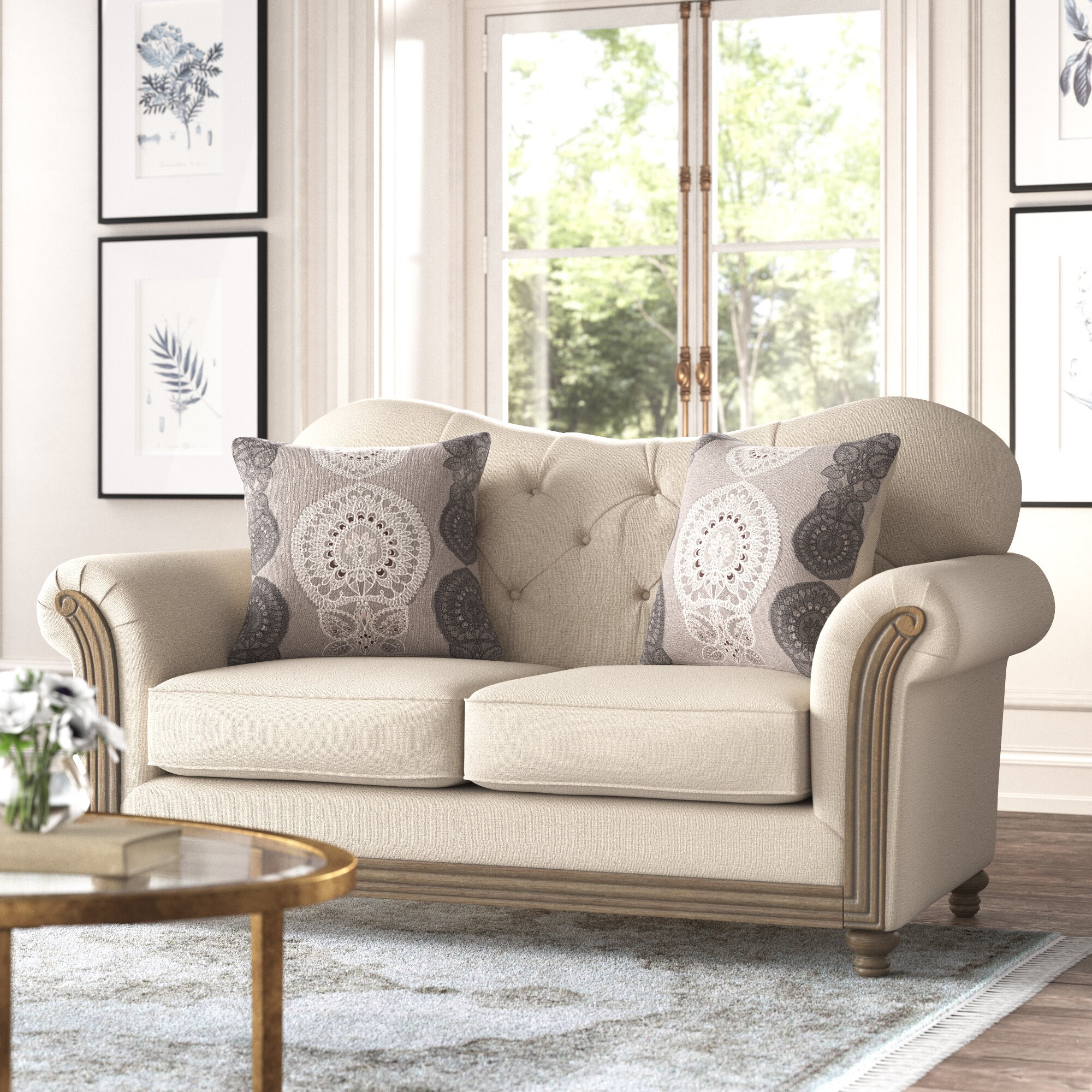 Audio Upholstery 66" Rolled Arm Loveseat