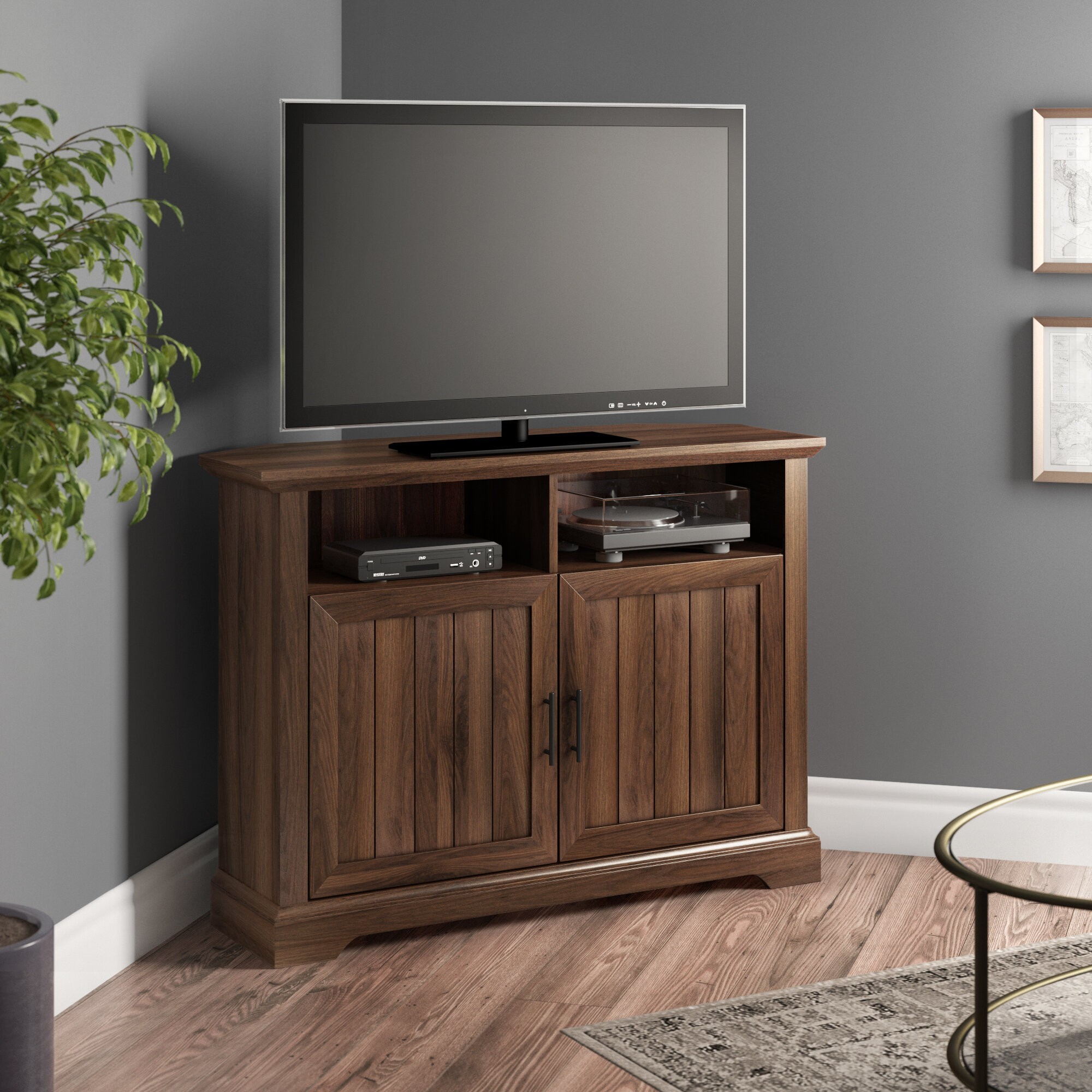 Barnwood Corner TV Stand