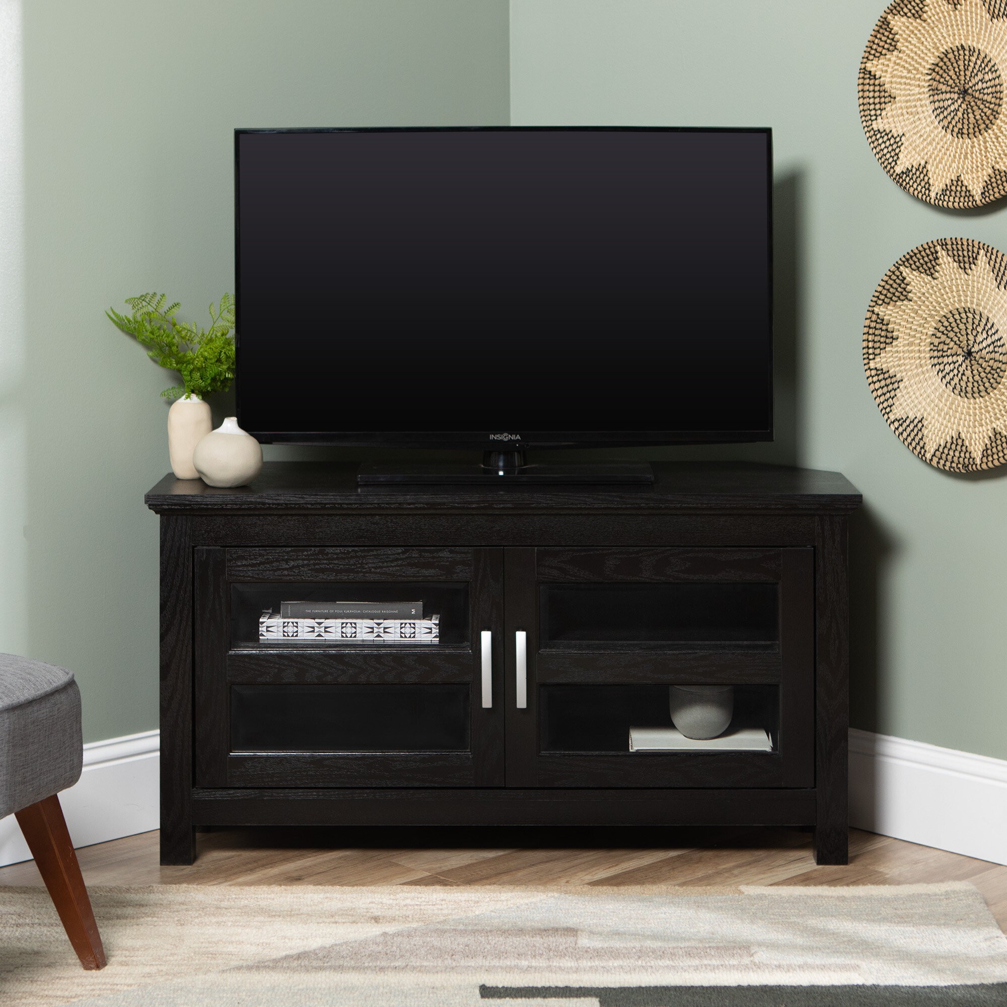 Black Classic Manufactured Wood Display Shlef