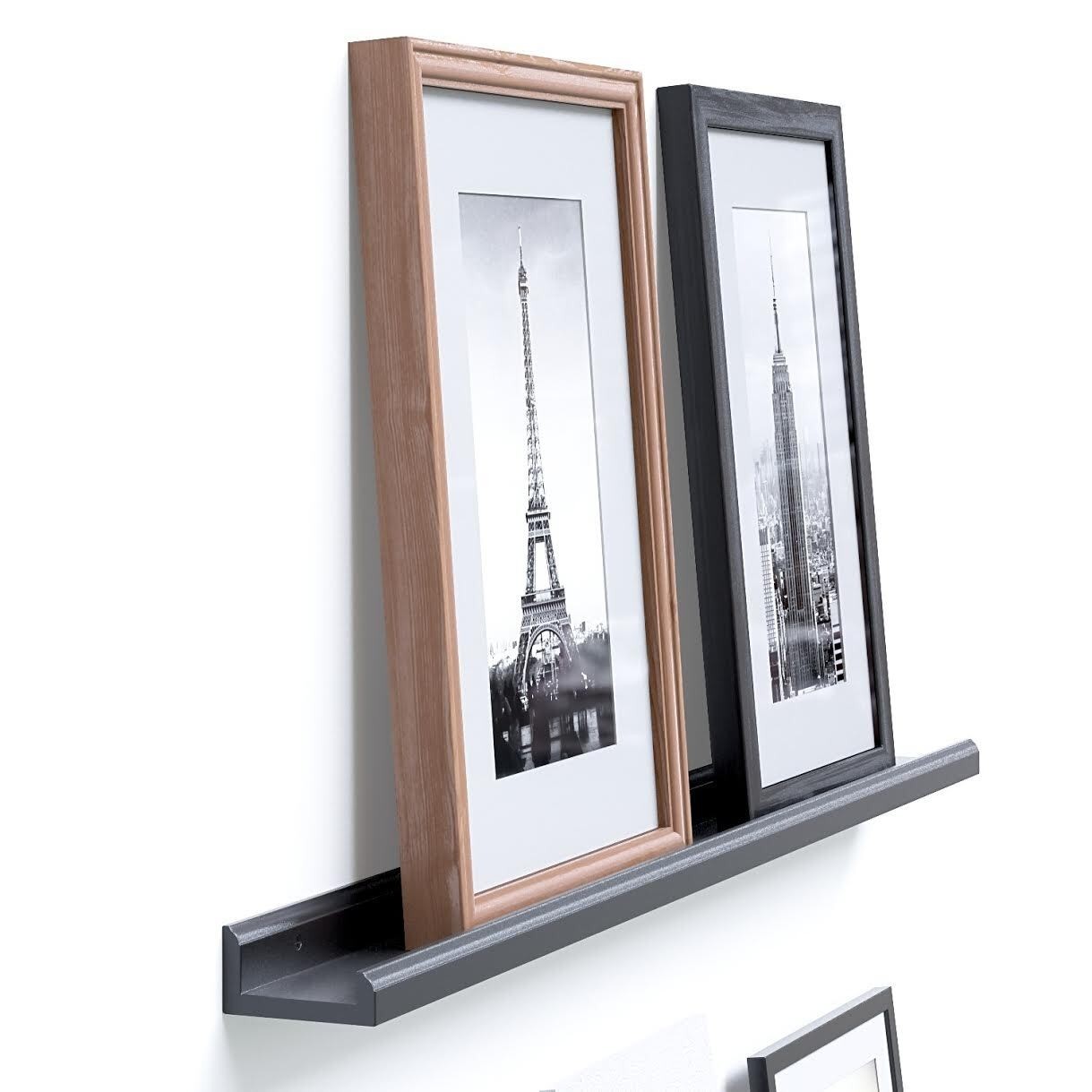 Black Classic Manufactured Wood Wall Shelf
