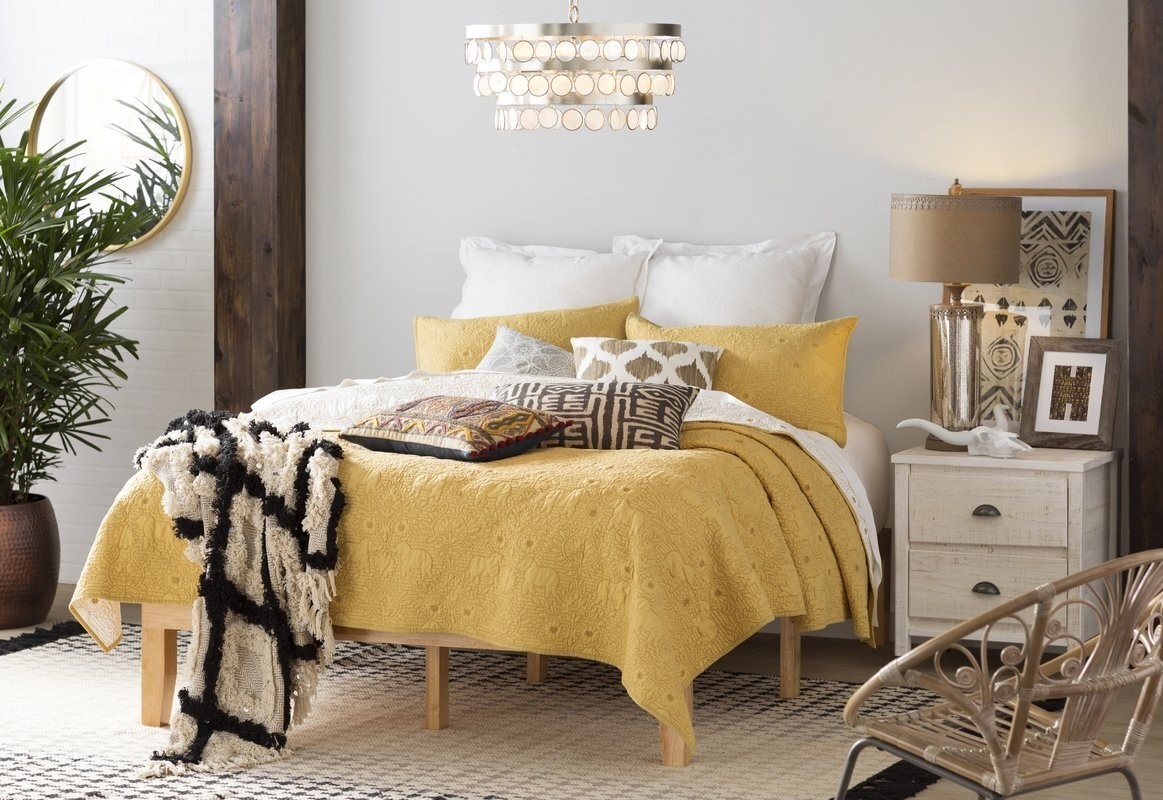 Brown and Yellow Bedroom Design