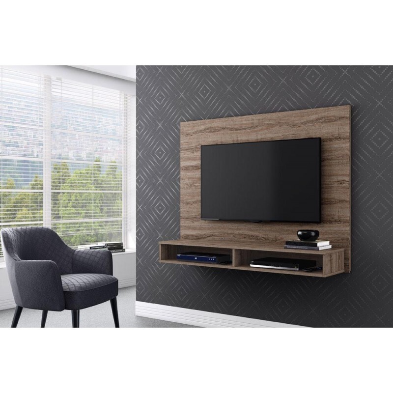 Brown Contemporary Manufactured Wood Standing Wall Shelf