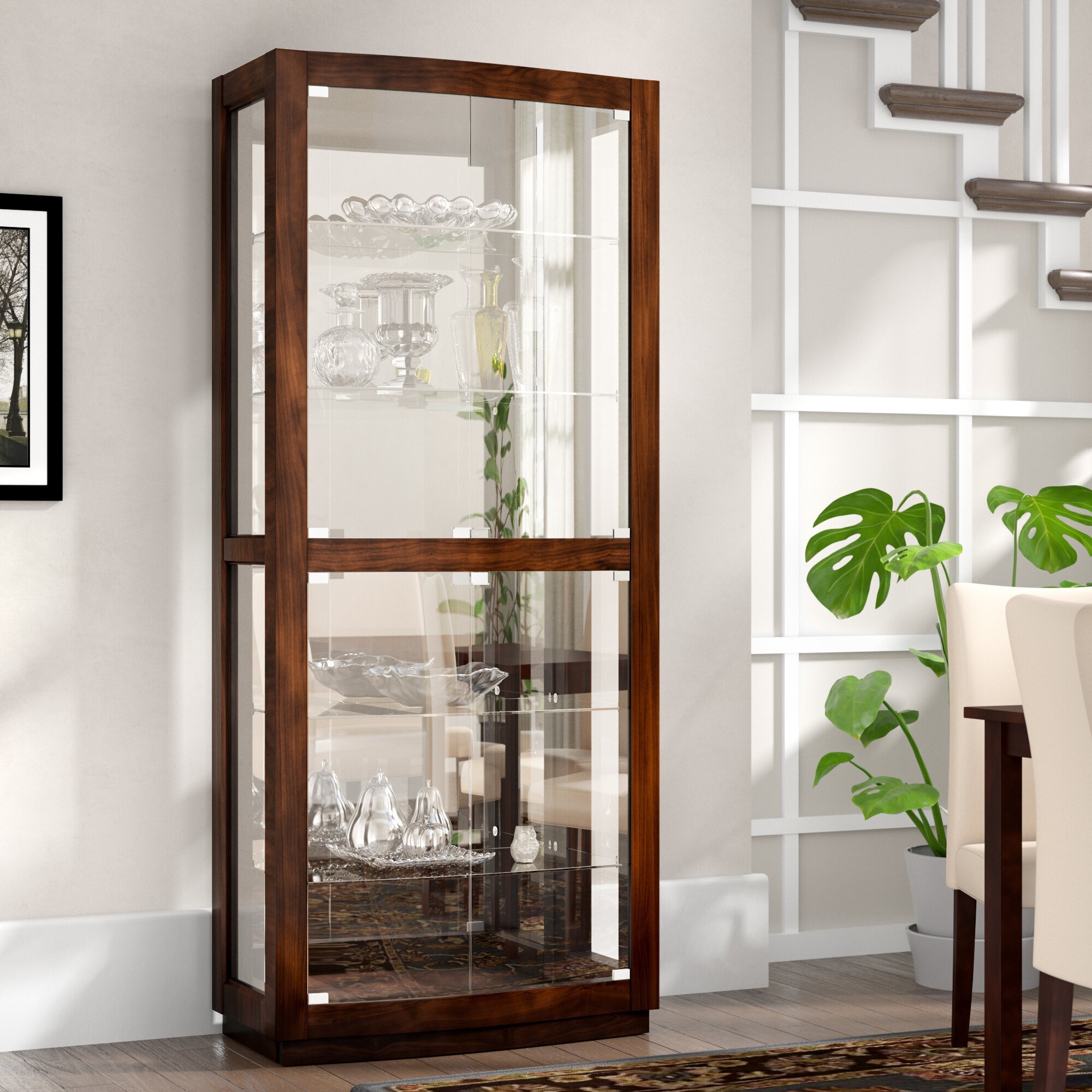 Brown Modern Solid Wood Decorative Display Shelf