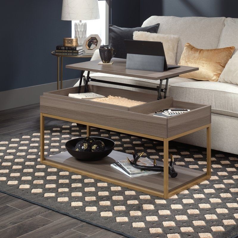 Coffee Table With Tray Top And Storage