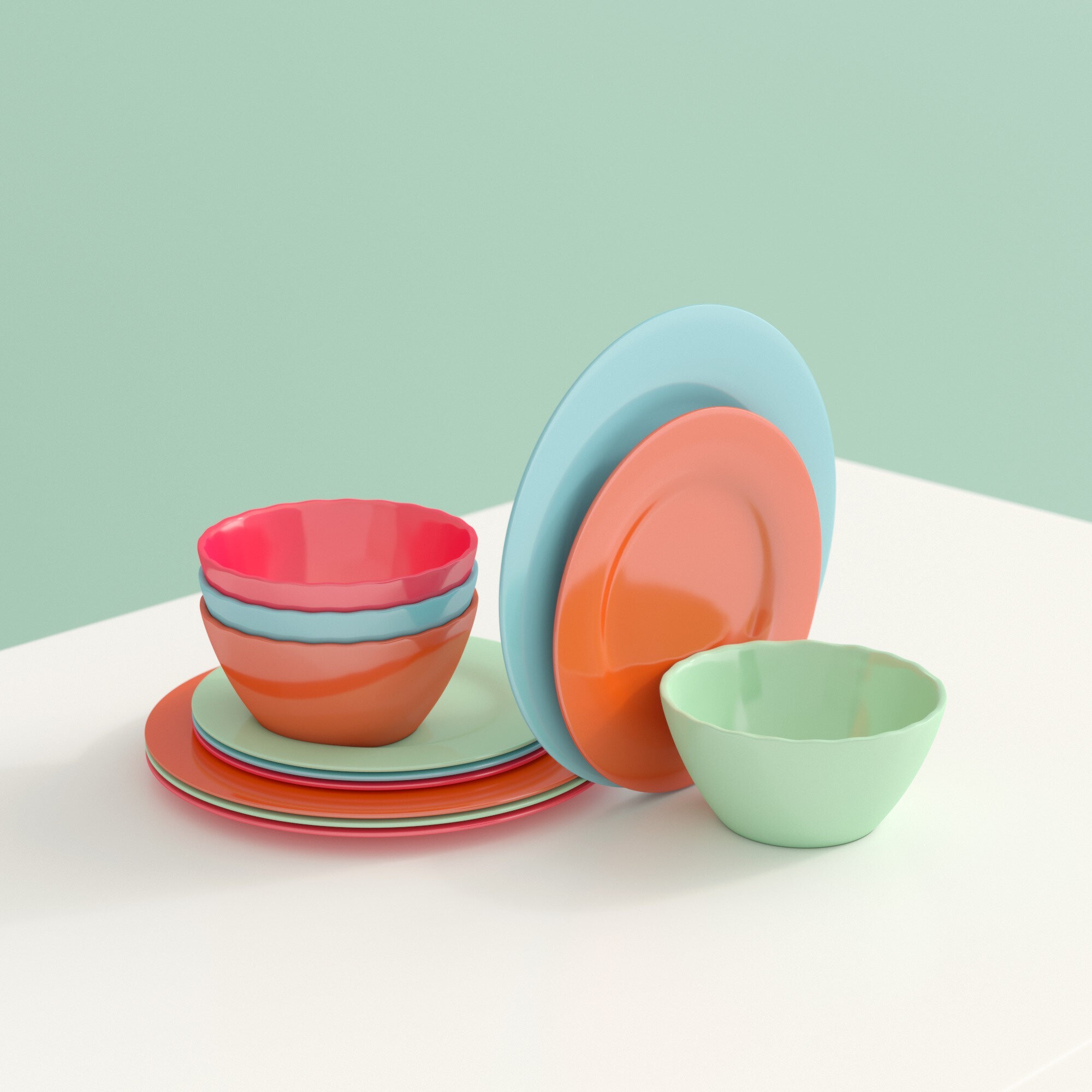 Colorful Melamine Dinnerware Set