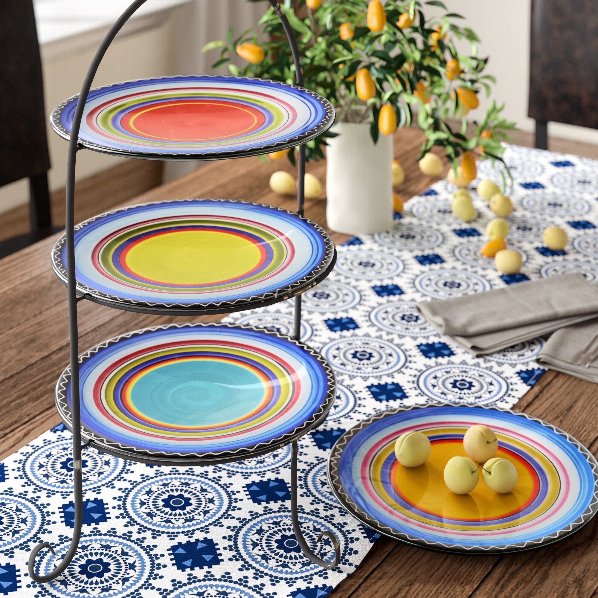 Colorful Stoneware Dinner Plate