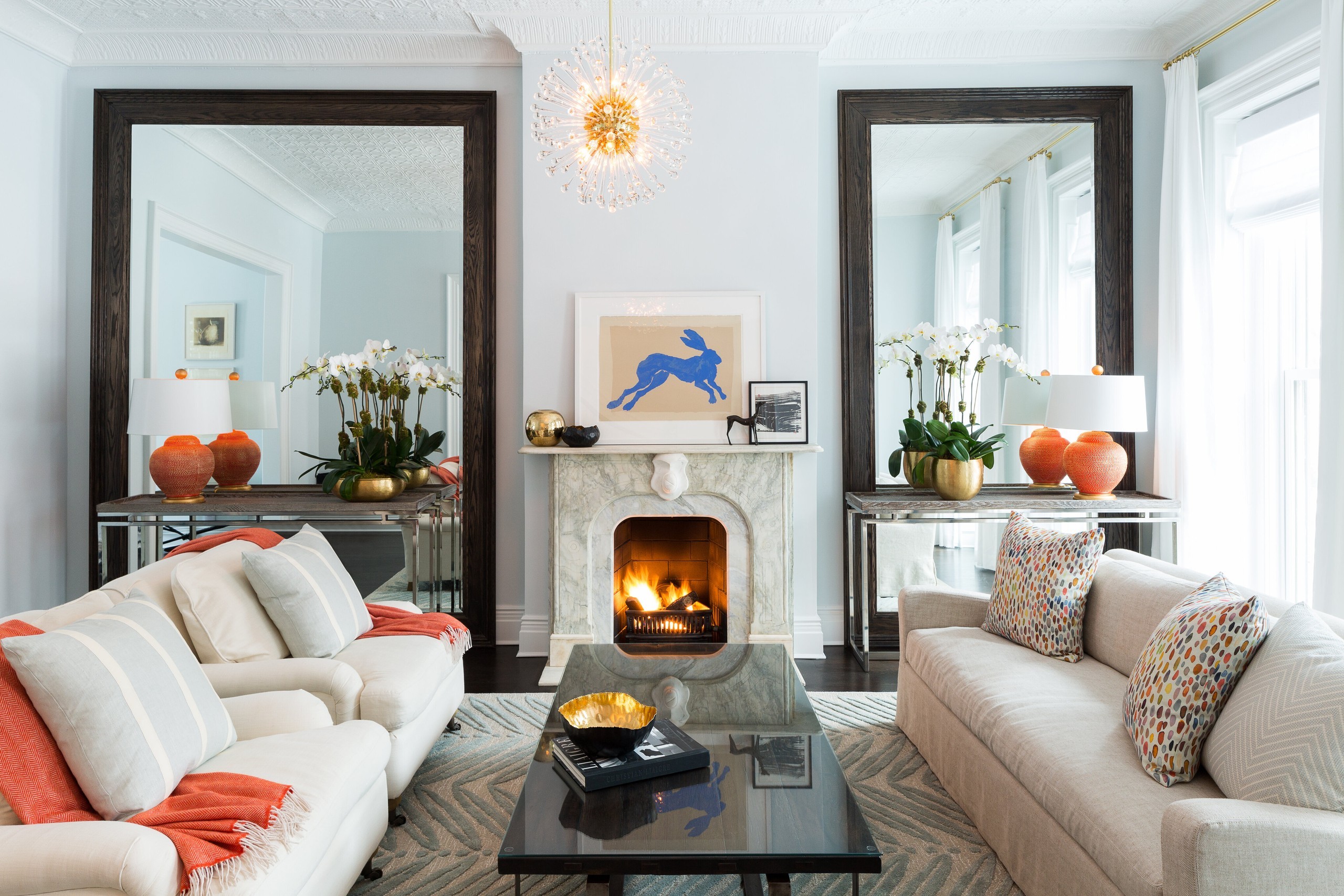 Coral and Gold Interior Details