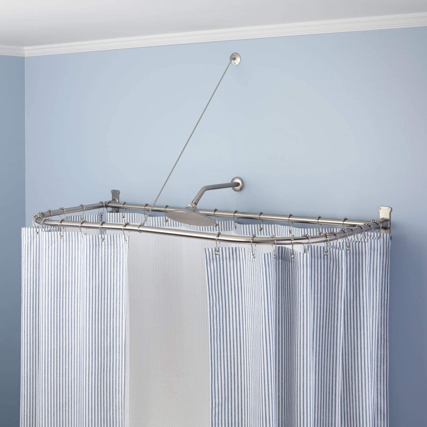 D Shaped Shower Curtain Rod