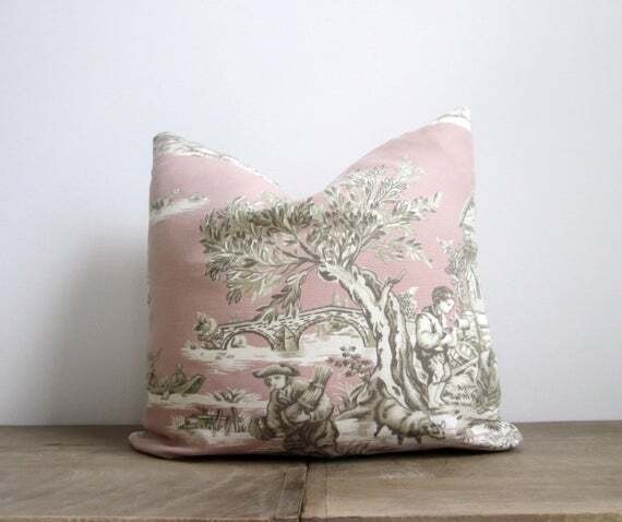 Decorated Blush Indoor and Outdoor Throw Pillow in White