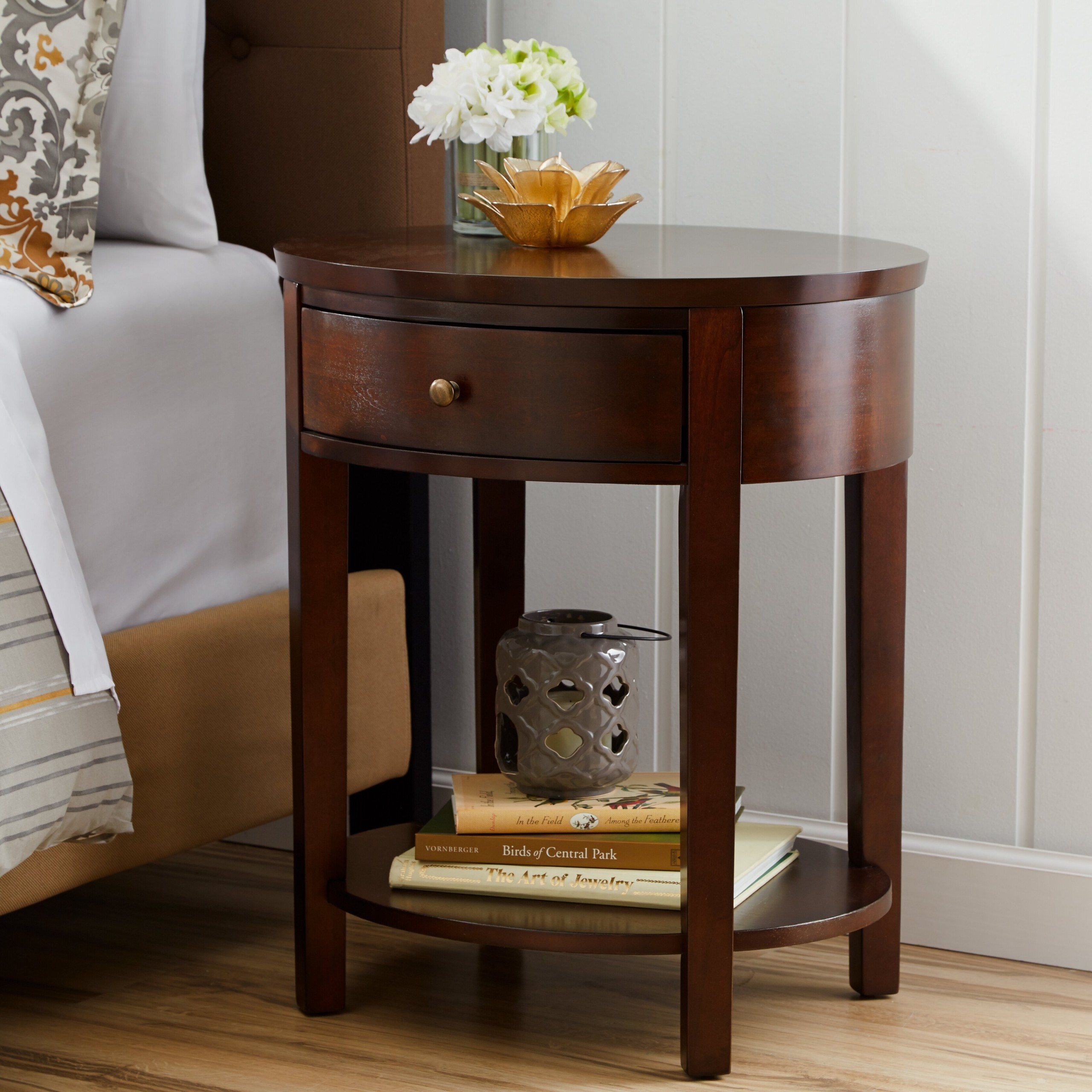 Distressed Brown Manufactured Wood End Table