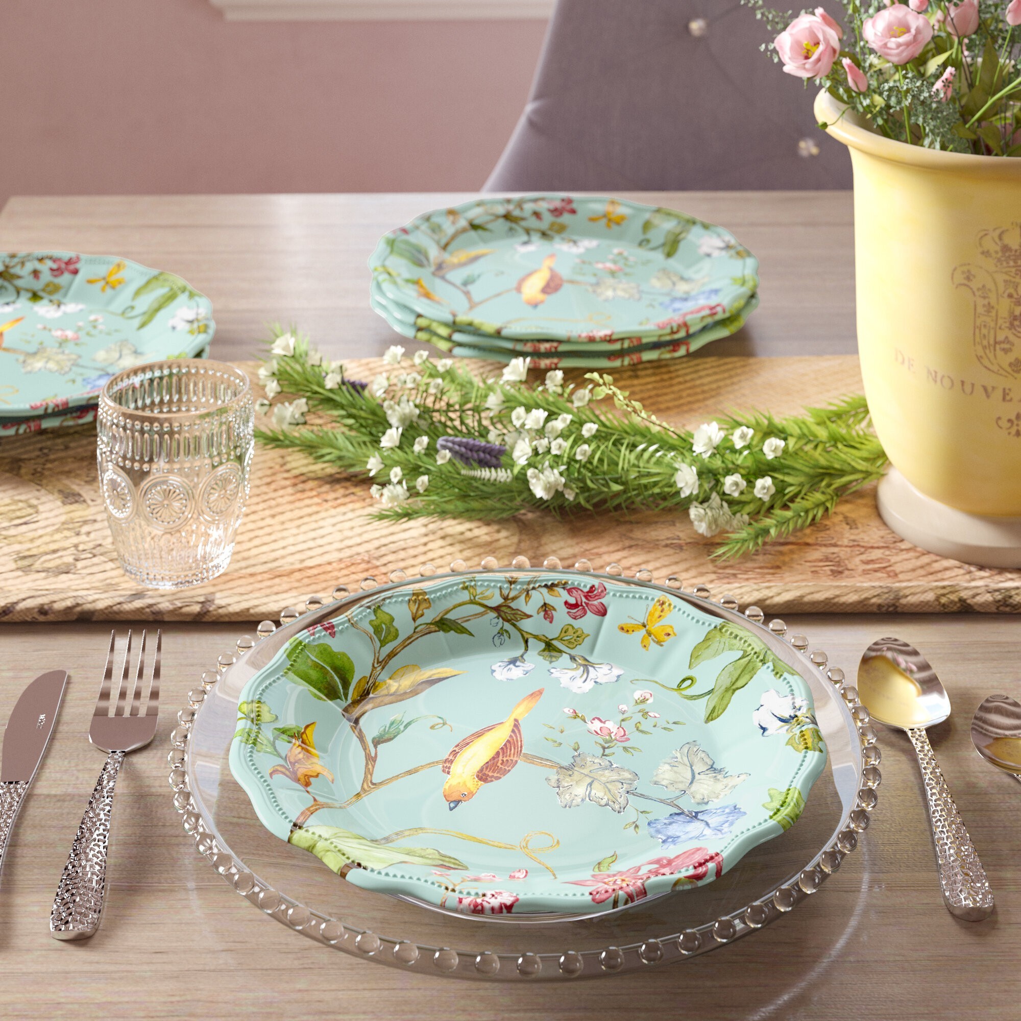 Floral Melamine Dinner Plate