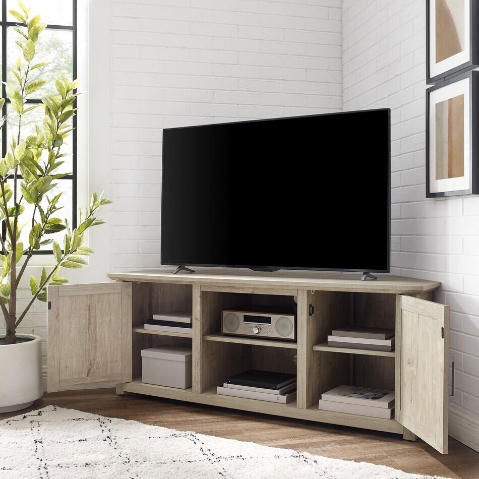 Frosted Oak Corner TV Stand