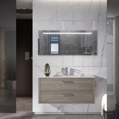 Glam Frameless Lighted Bathroom Mirror