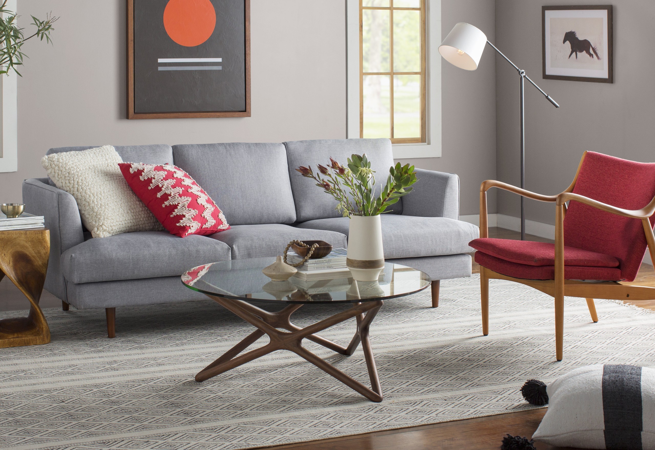 Gray and Red Room Details Ideas