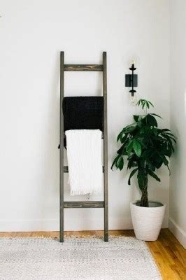 Gray Classic Solid Wood Towel Ladder