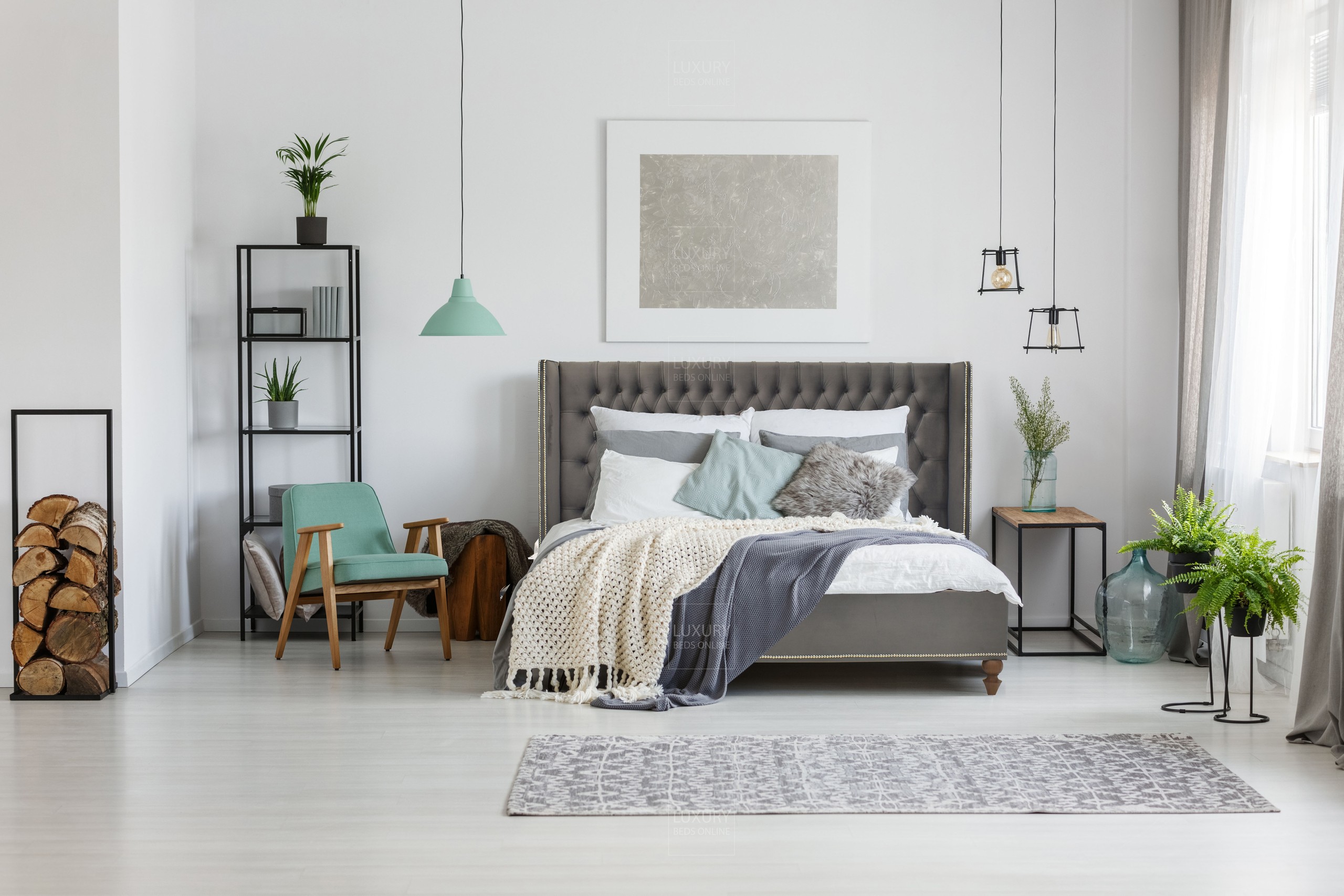 Green and Grey Living Room