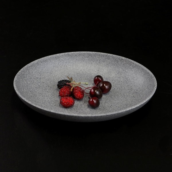 Grey Coupe-shaped Dinner Plate