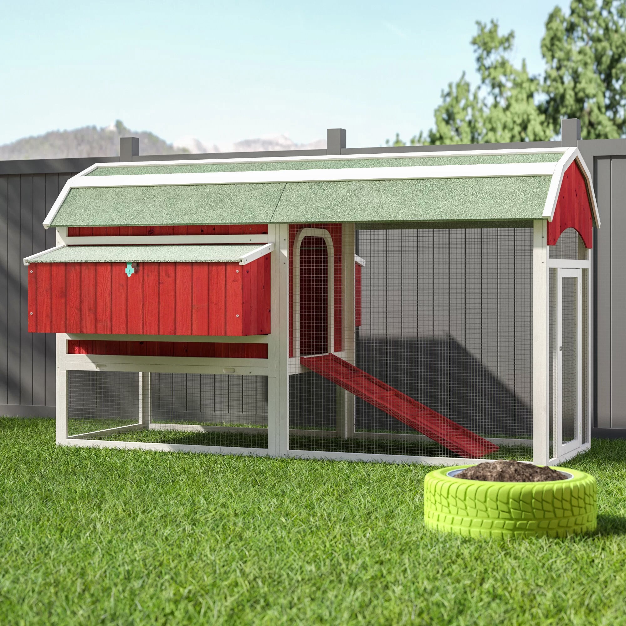 Hermione Large Barn Chicken Coop with Chicken Run