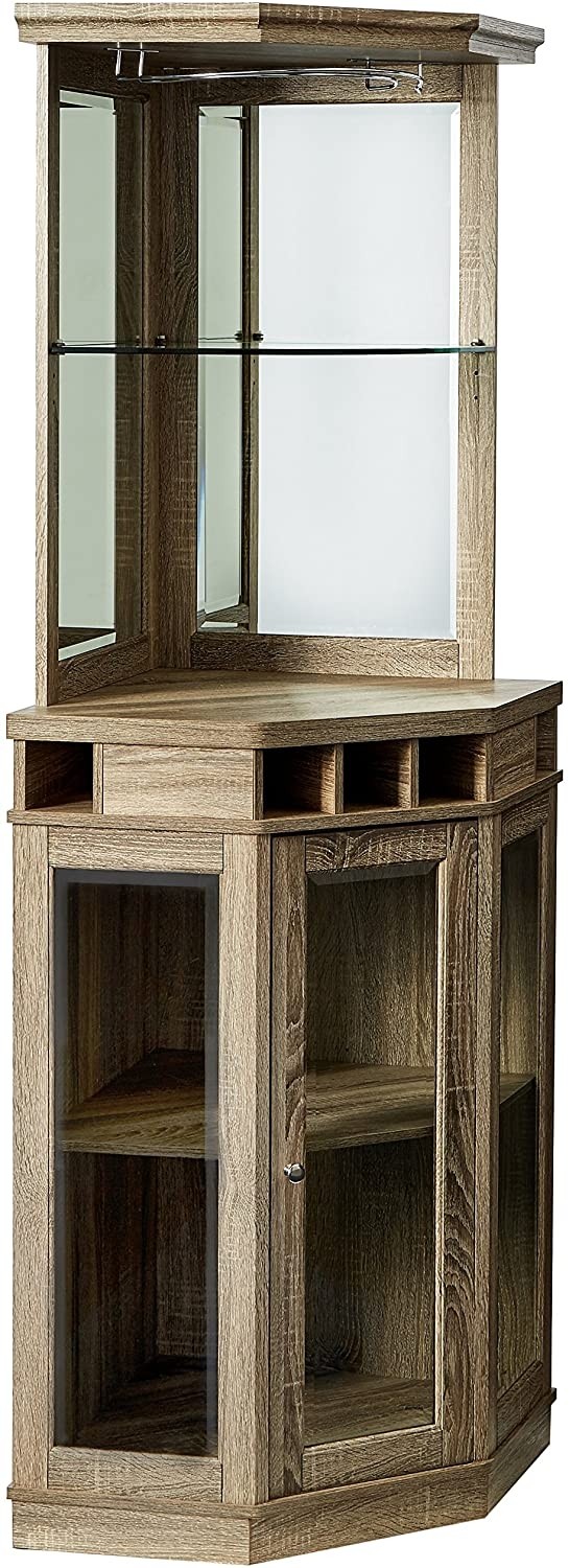 Home Source Corner Bar Unit in Grey
