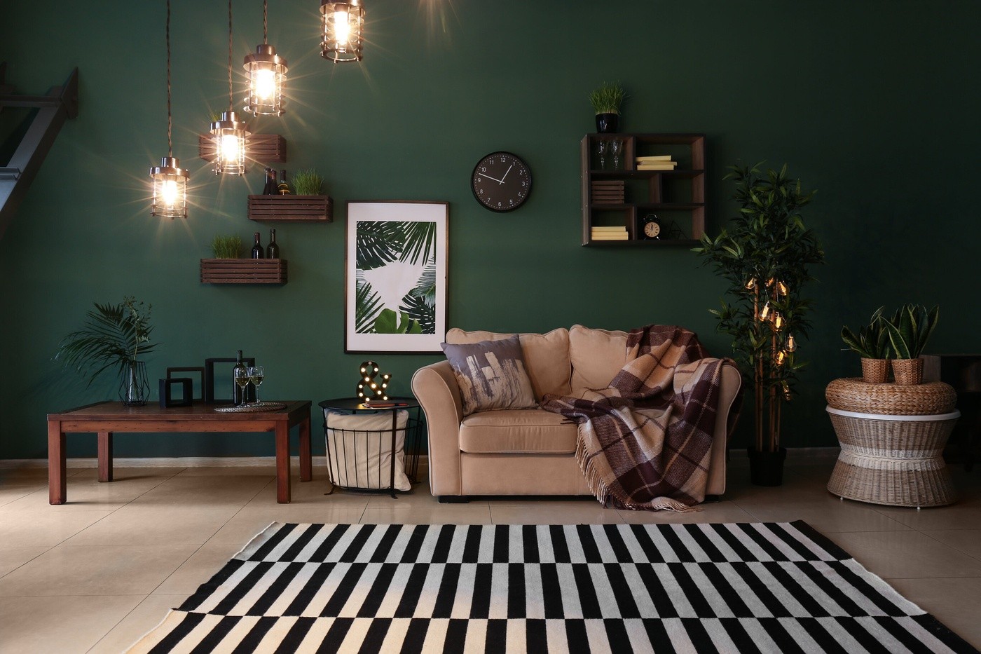 Interior Of Room With Comfortable Sofa