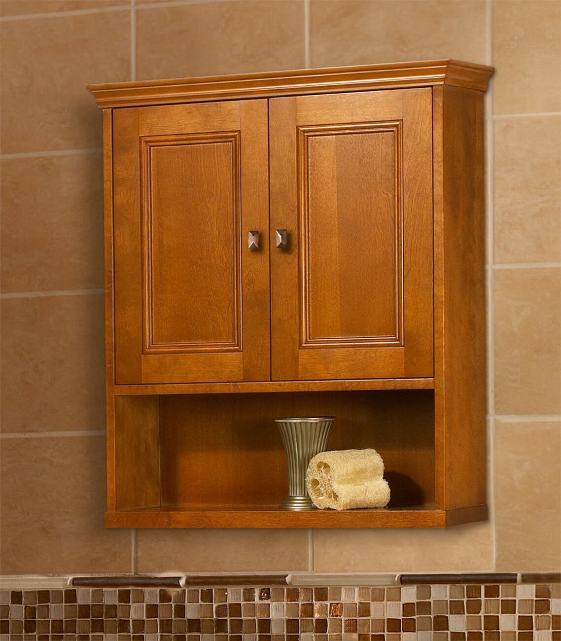 Light Brown Classic Solid Wood Wall Shlef