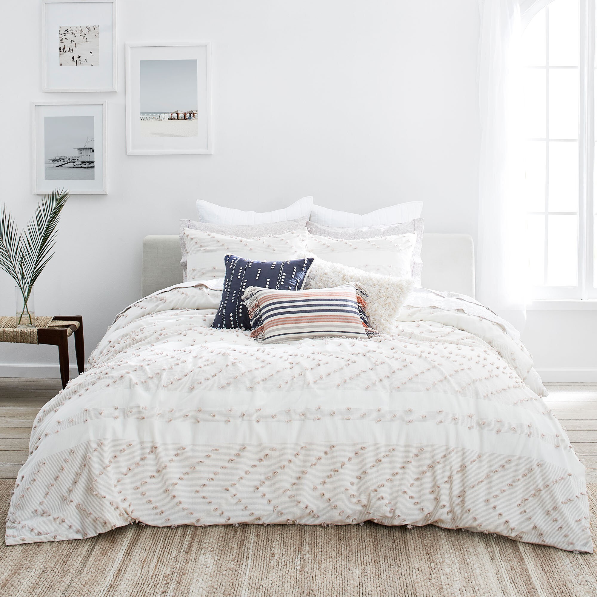 Light Taupe Chevron Cotton Cover Set